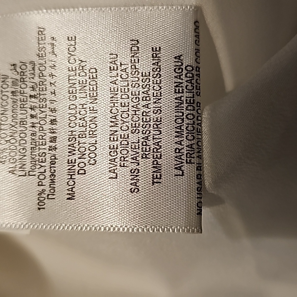 BCBGeneration White Lace Lined Loose Fit Flowy Dress Thin Straps Dainty Summer - Picture 8 of 11